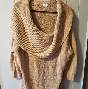 Gold Cowl Neck Sweater